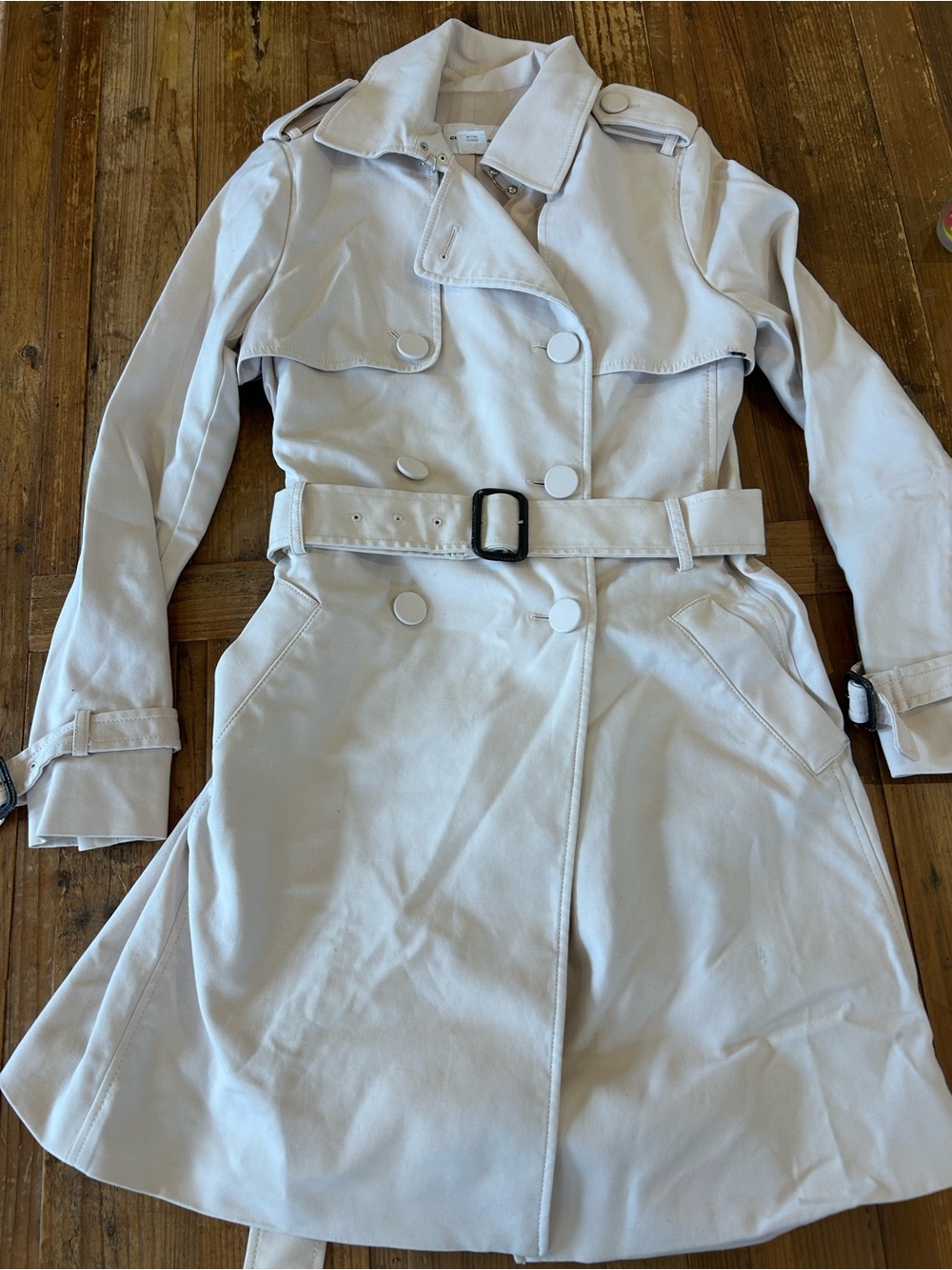 Club Monaco Pale Pink Classic Trench Coat with Belt